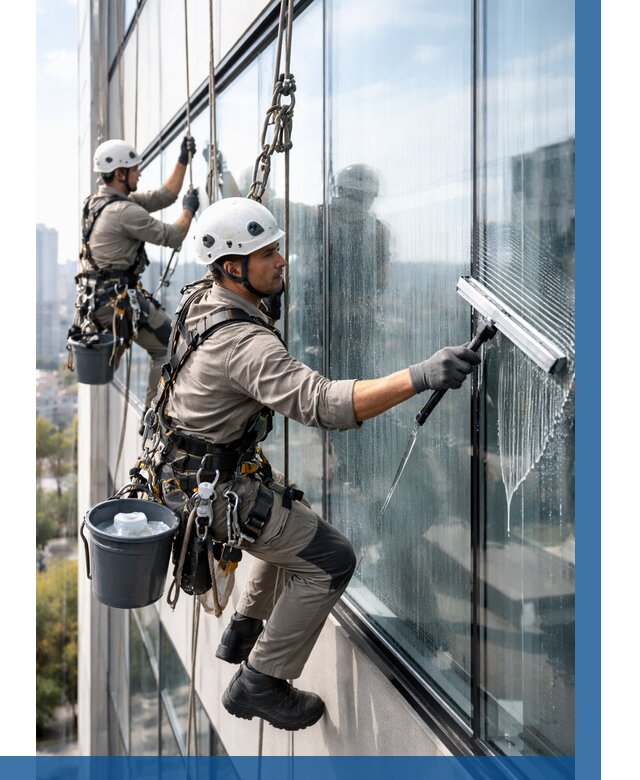 Мойка окон альпинистами в Подольске от 4688 р. | ВЫСОТНИК-Пдл