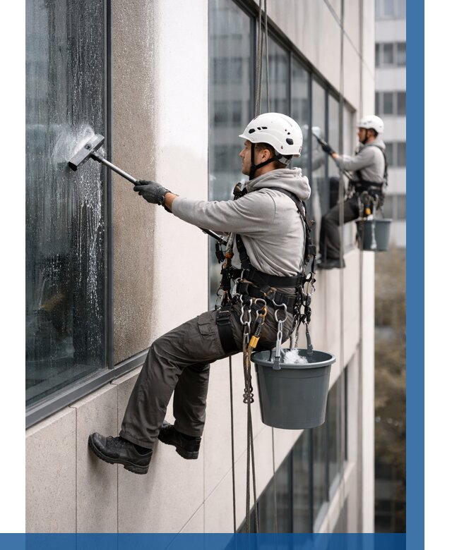 Мойка фасадов зданий в Подольске под ключ от 365 р. | ВЫСОТНИК-Пдл