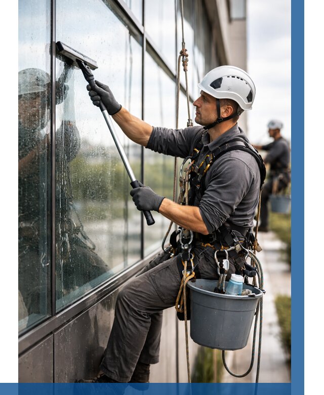 Мойка стеклянных фасадов в Подольске от 208 р. | ВЫСОТНИК-Пдл