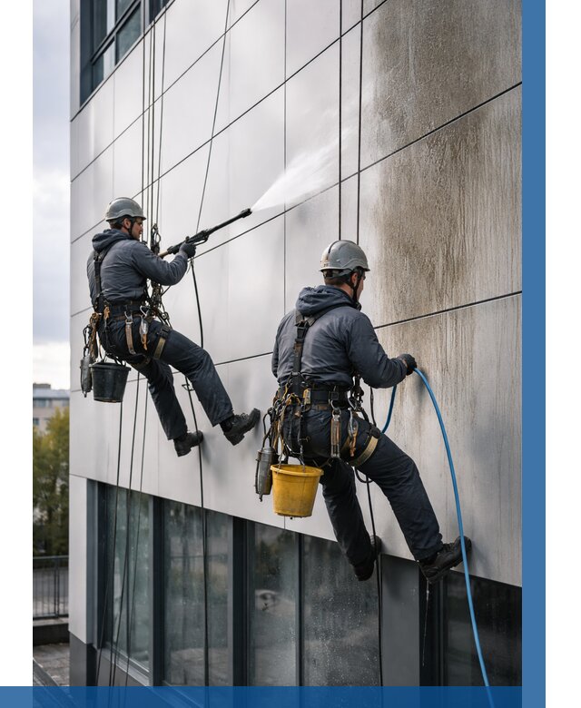 Мойка фасада из композита в Подольске по цене от 313 р. | ВЫСОТНИК-Пдл