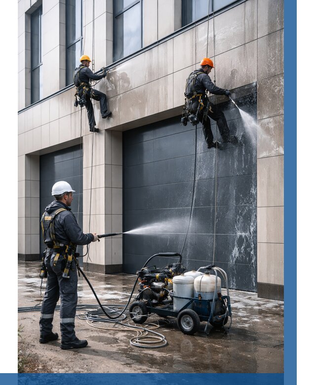 Послестроительная мойка фасада в Подольске от 313 р. | ВЫСОТНИК-Пдл