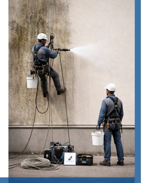 Очистка фасада от плесени в Подольске от 313 р. | ВЫСОТНИК-Пдл