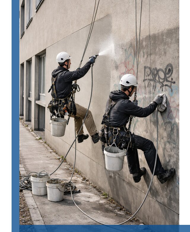 Антиграффити покрытие фасада с защитой от надписей в Подольске