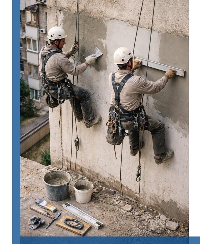 Комплексный ремонт штукатурного фасада с гарантией в Подольске