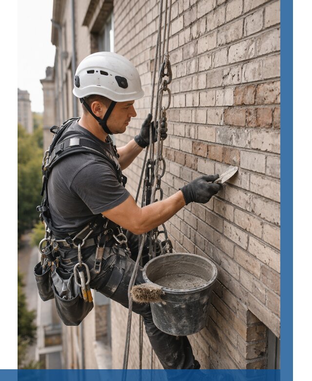 Ремонт кирпичной кладки фасада в Подольске от 1875 р. | ВЫСОТНИК-Пдл