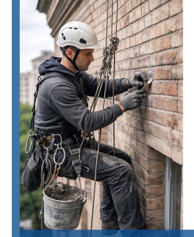 Качественный ремонт кирпичной кладки фасада в Подольске с гарантией