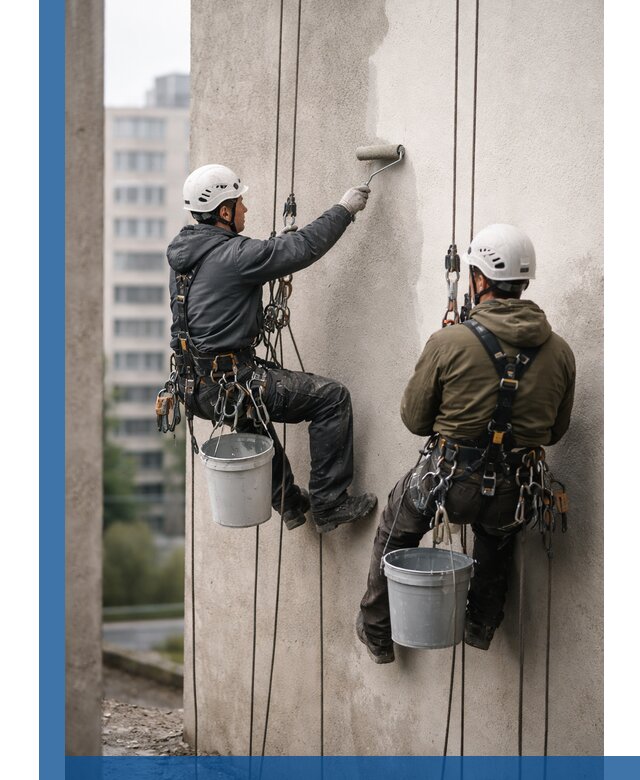 Покраска фасадов высотными альпинистами в Подольске с гарантией