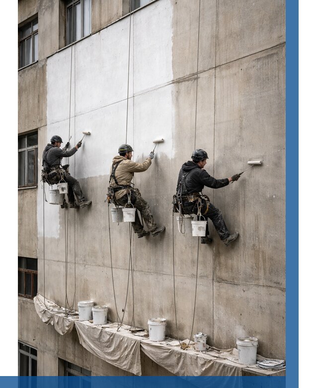 Покраска бетонного фасада в Подольске от 365 р за м2 | ВЫСОТНИК-Пдл