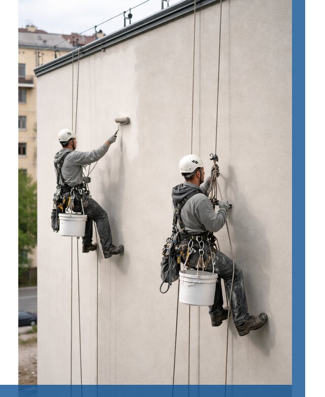 Покраска оштукатуренного фасада в Подольске от 333 р. | ВЫСОТНИК-Пдл