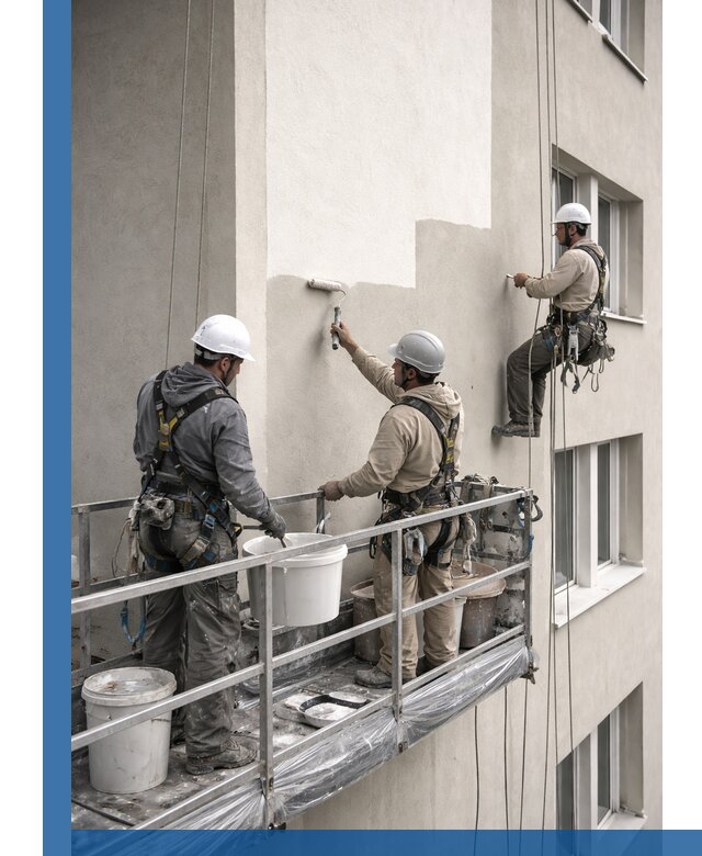 Покраска оштукатуренного фасада в Подольске под ключ с гарантией