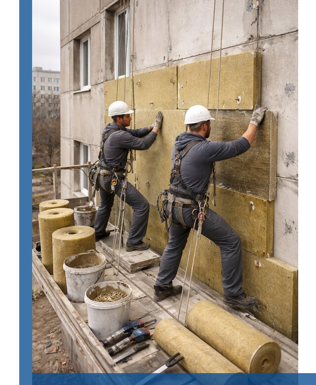 Утепление фасада минватой в Подольске под ключ с гарантией