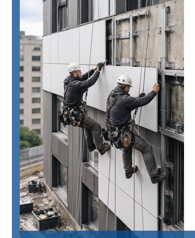 Монтаж композитных панелей фасада в Подольске под ключ