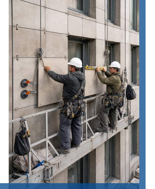 Монтаж керамогранита на фасад в Подольске от 2605 р. | ВЫСОТНИК-Пдл