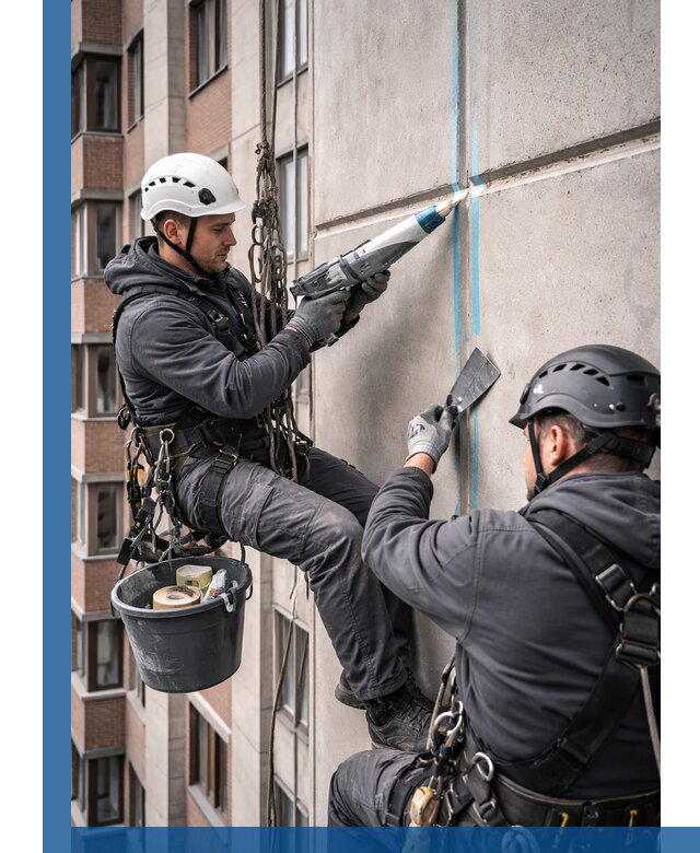 Вторичная герметизация швов фасада и кровли в Подольске