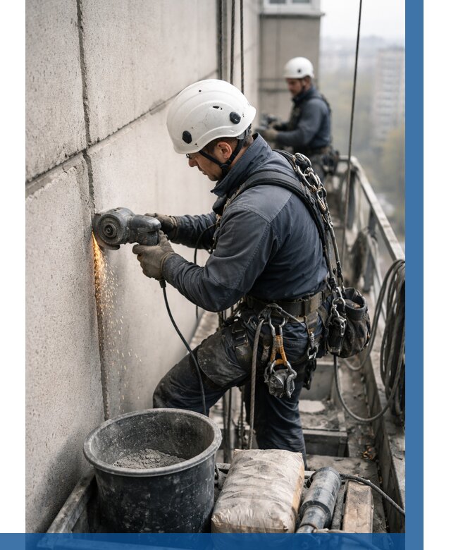 Штробление межпанельных швов в Подольске от 1250 р. | ВЫСОТНИК-Пдл