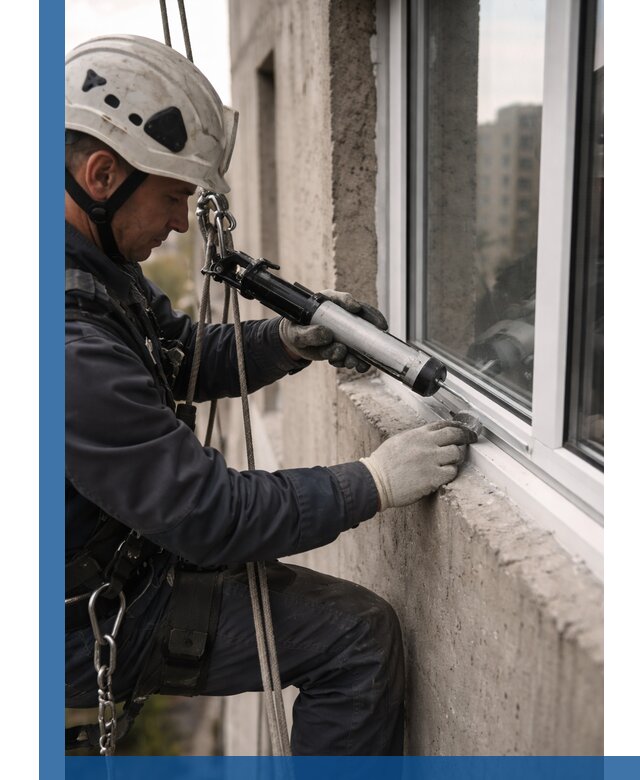 Герметизация оконных швов снаружи в Подольске профессионально