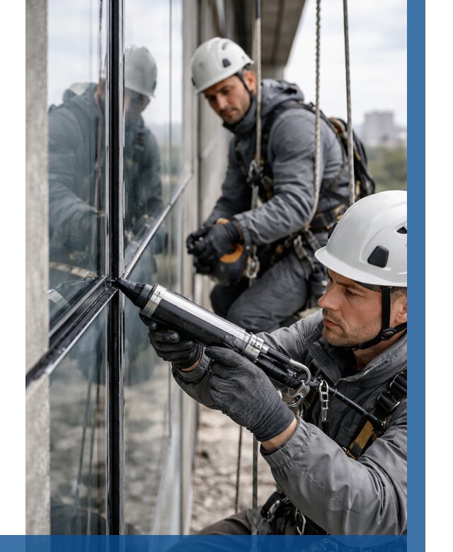 Герметизация витражных швов в Подольске от 677 р. | ВЫСОТНИК-Пдл