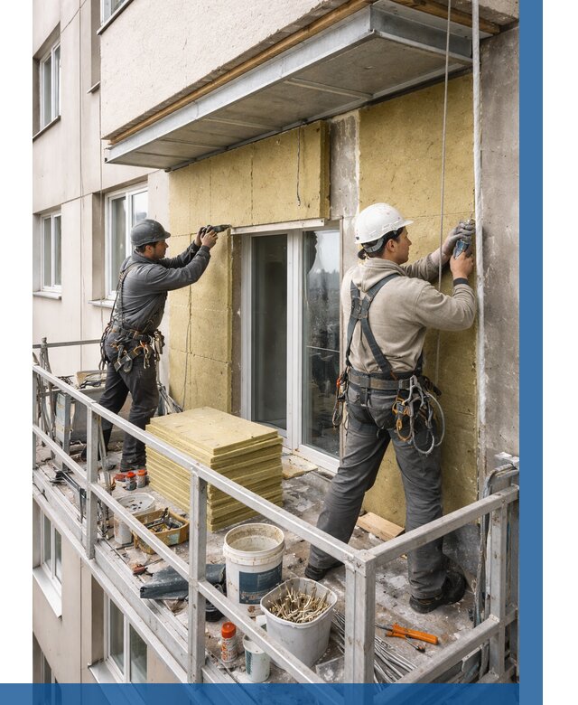 Утепление балкона снаружи в Подольске от 1667 р. под ключ ВЫСОТНИК-Пдл