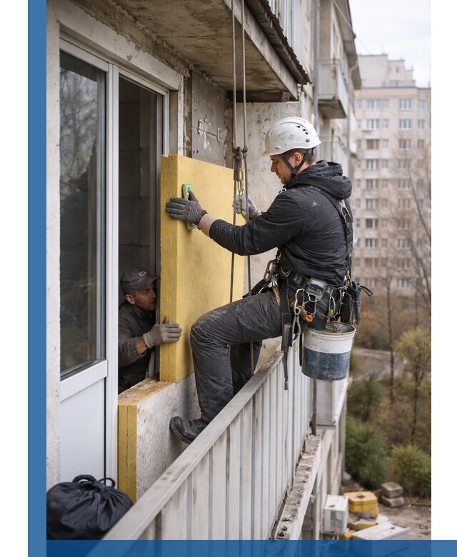 Профессиональное утепление балкона снаружи в Подольске под ключ