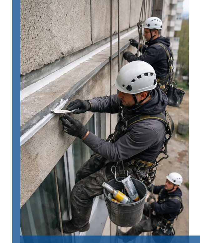 Герметизация примыкания балкона в Подольске под ключ с гарантией