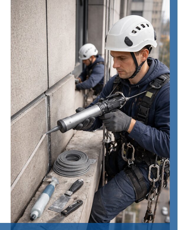 Герметизация деформационных швов фасада в Подольске от 729 | ВЫСОТНИК-Пдл