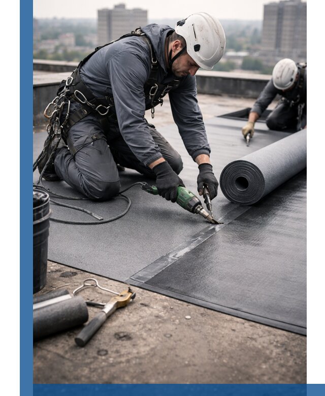 Ремонт мягкой кровли в Подольске с выездом промальпинистов