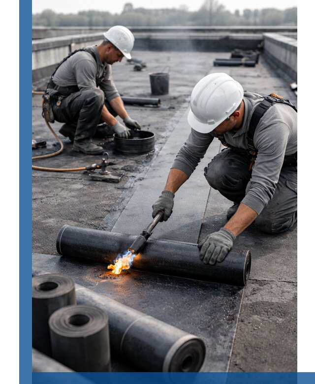 Ремонт рулонной кровли в Подольске герметизация и восстановление