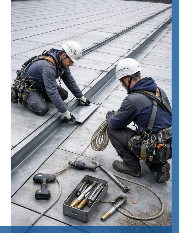 Ремонт фальцевой кровли в Подольске от 729 р. | ВЫСОТНИК-Пдл