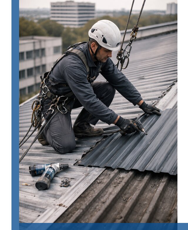 Ремонт профнастила на кровле в Подольске, работы под ключ