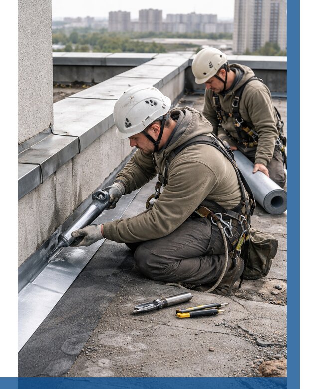 Ремонт кровельных примыканий в Подольске от 1250 р. | ВЫСОТНИК-Пдл