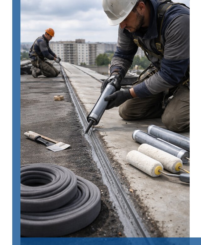 Герметизация швов кровли в Подольске с гарантией герметичности