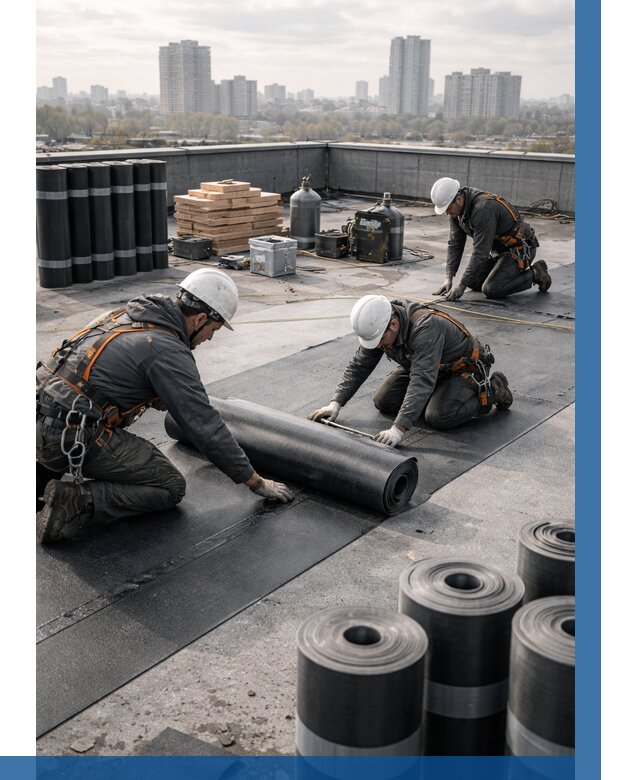 Монтаж мягкой кровли под ключ в Подольске от 469 р. | ВЫСОТНИК-Пдл
