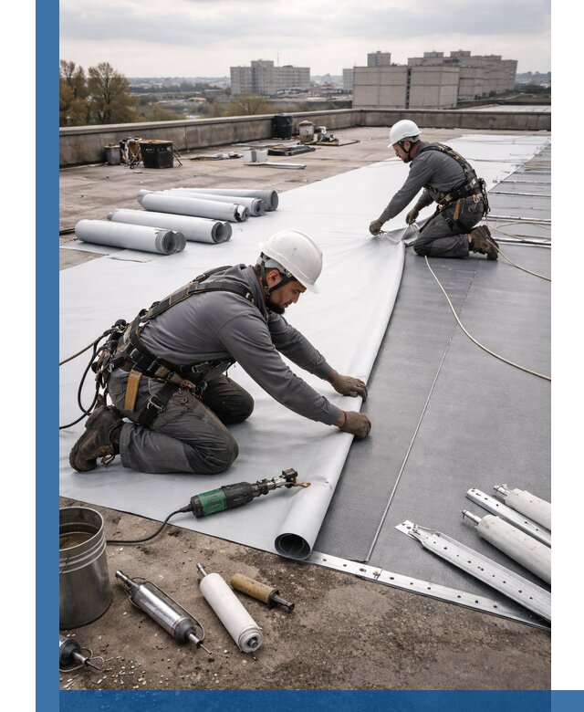 Монтаж мембранной кровли в Подольске для промышленных зданий