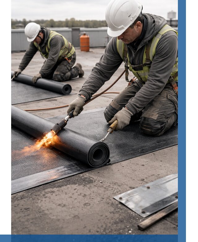 Монтаж наплавляемой кровли в Подольске от 886 р. — ВЫСОТНИК-Пдл