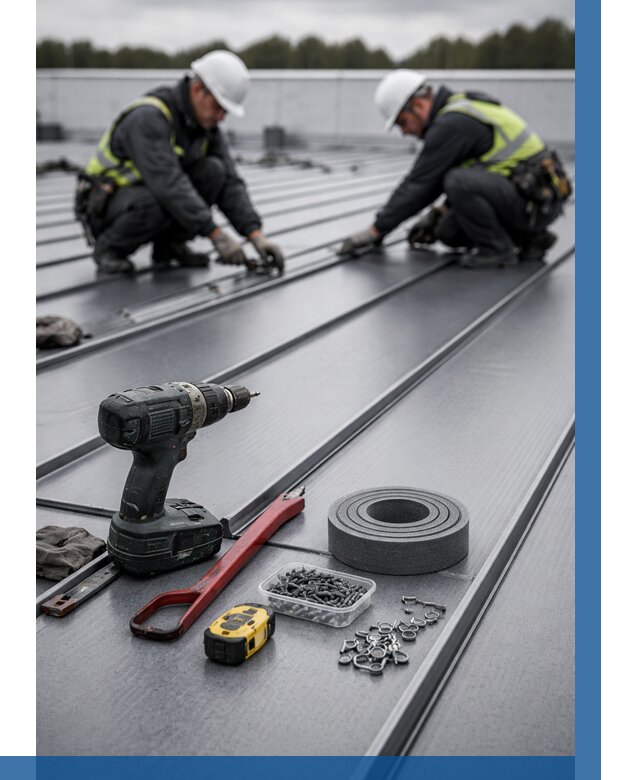 Монтаж фальцевой кровли в Подольске от 1875 р. | ВЫСОТНИК-Пдл