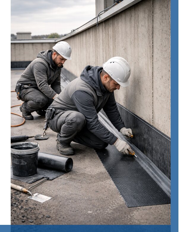 Гидроизоляция примыканий на кровле в Подольске от 938 р. | ВЫСОТНИК-Пдл