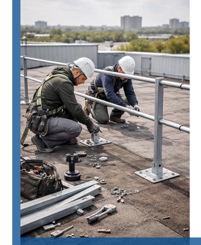 Монтаж кровельного ограждения в Подольске под ключ с гарантией