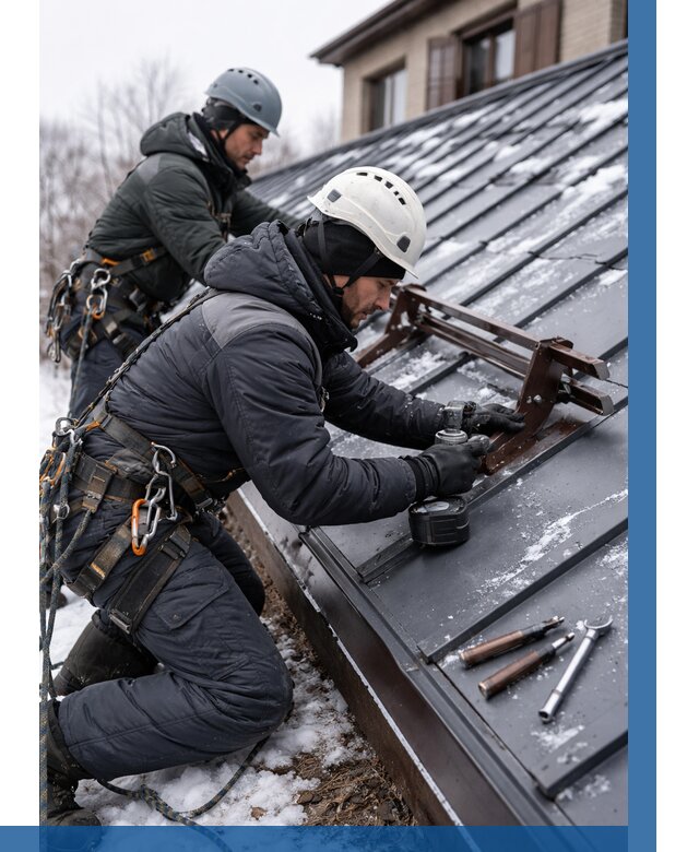 Монтаж снегозадержателей в Подольске от 469 р. | ВЫСОТНИК-Пдл