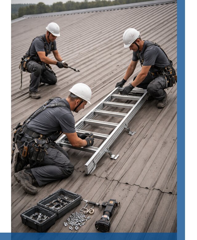 Монтаж кровельной лестницы в Подольске от 4688 р. | ВЫСОТНИК-Пдл