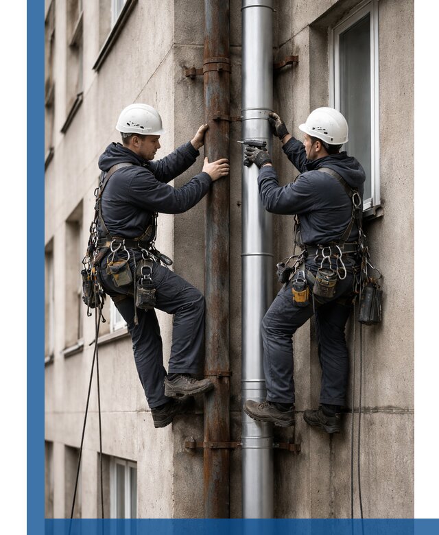 Замена водосточных труб в Подольске: монтаж и демонтаж под ключ