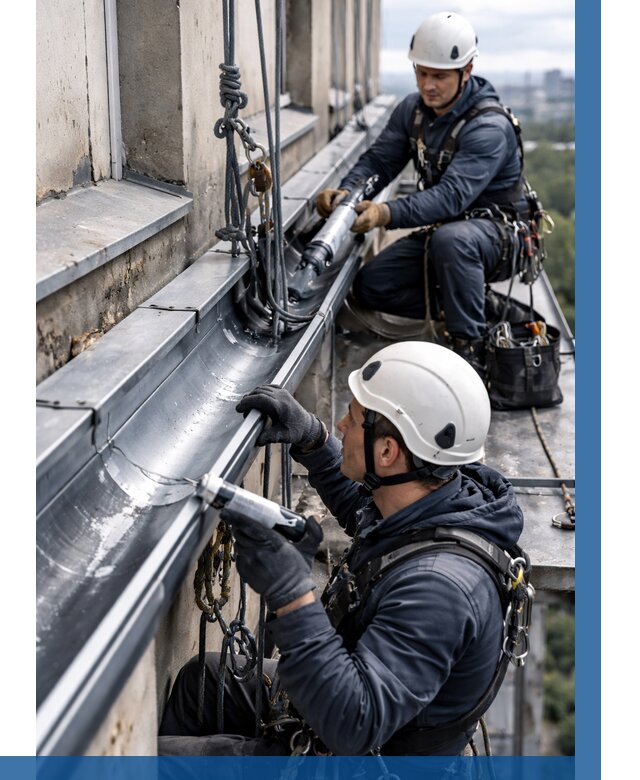 Ремонт водосточных желобов в Подольске от 6772 р. | ВЫСОТНИК-Пдл