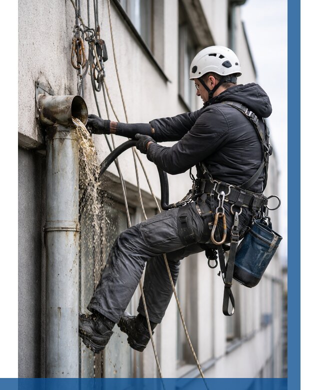 Прочистка водосточных труб в Подольске от 3646 р. | ВЫСОТНИК-Пдл