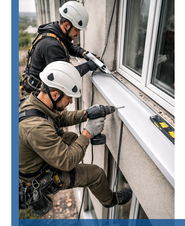 Профессиональный монтаж оконных отливов и отведения воды в Подольске