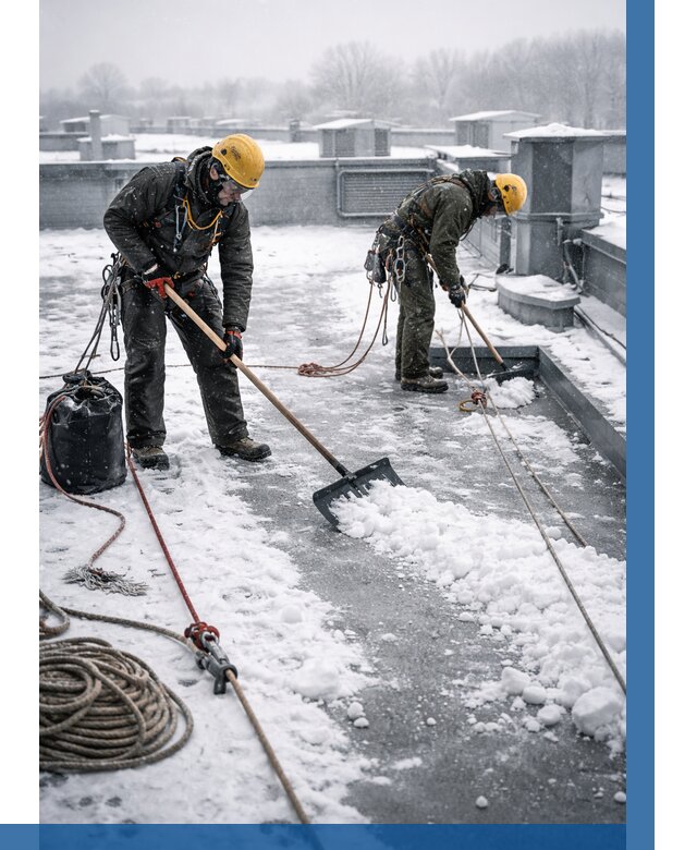 Очистка крыши от снега в Подольске от 7814 р. | ВЫСОТНИК-Пдл