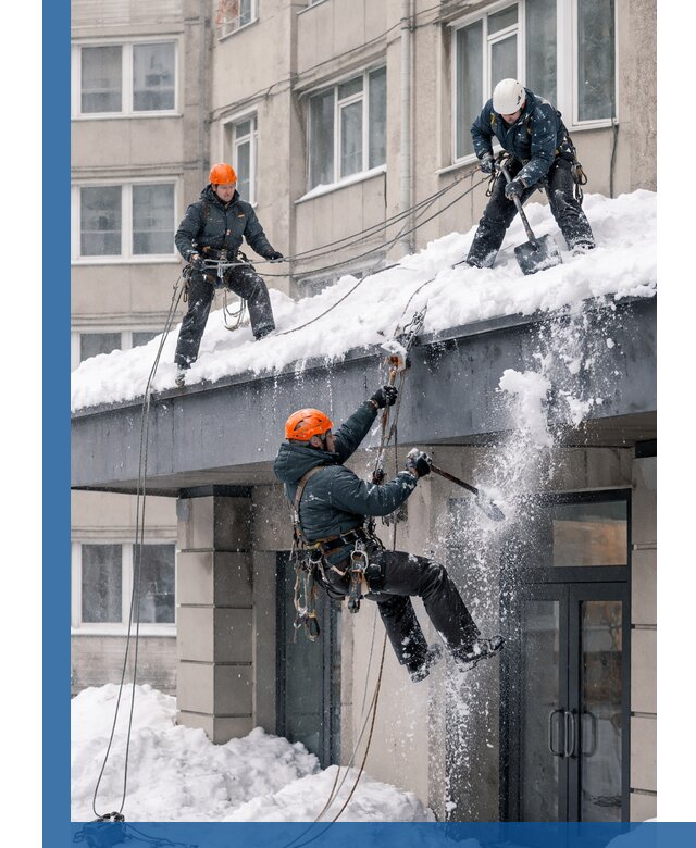 Безопасная очистка навесов от снега в Подольске круглогодично