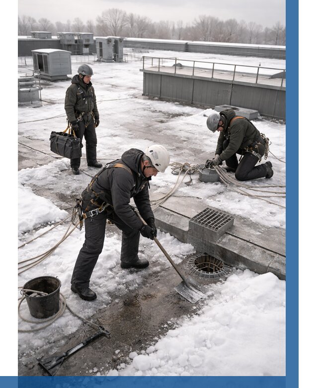 Абонентское обслуживание кровли зимой в Подольске от 8334 р. | ВЫСОТНИК-Пдл