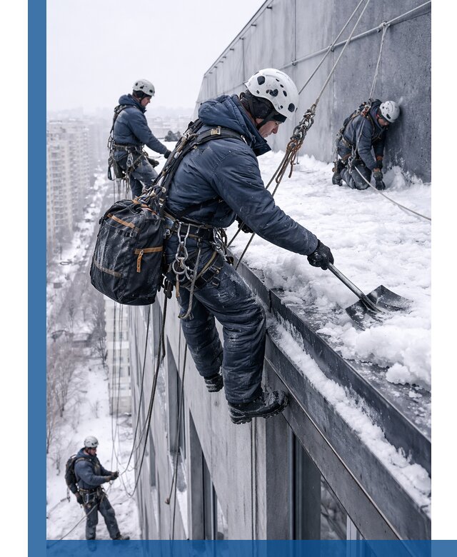 Абонентское обслуживание кровли зимой в Подольске регулярный уход