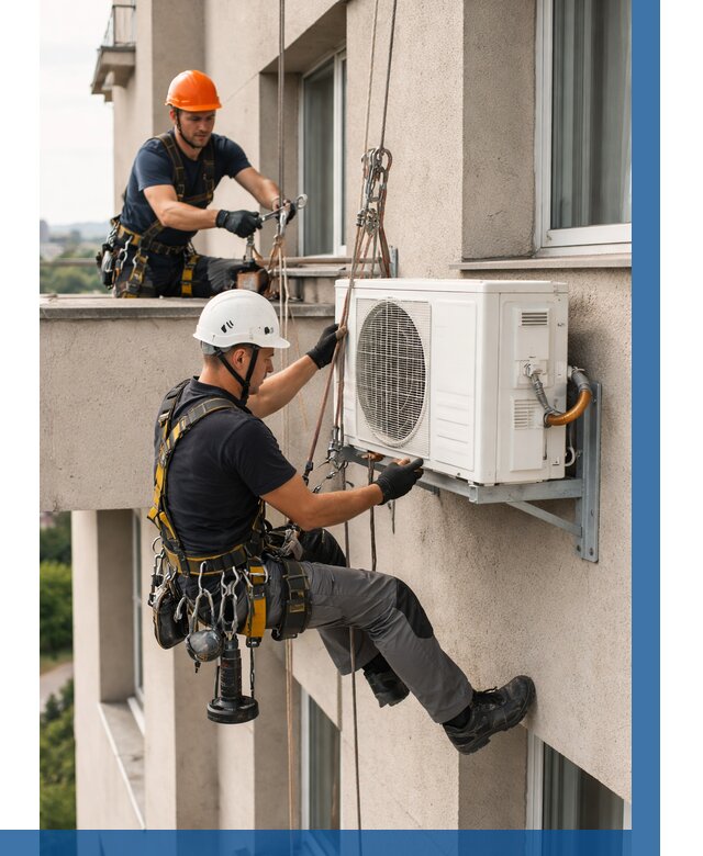 Монтаж внешнего блока кондиционера в Подольске от 6772 р. | ВЫСОТНИК-Пдл