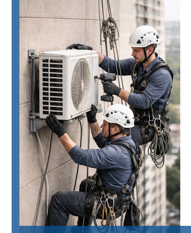 Монтаж внешнего блока кондиционера в Подольске установка и крепление