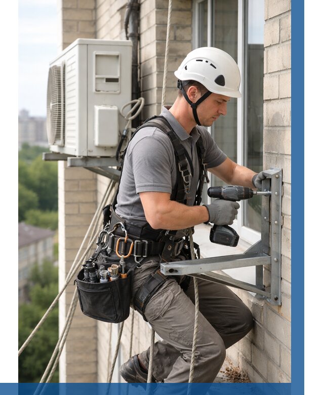 Установка кронштейнов кондиционера в Подольске от 3646 р. | ВЫСОТНИК-Пдл